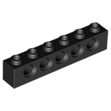 black technic brick 1 x 6 with holes