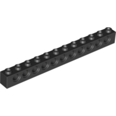 black technic brick 1 x 12 with holes