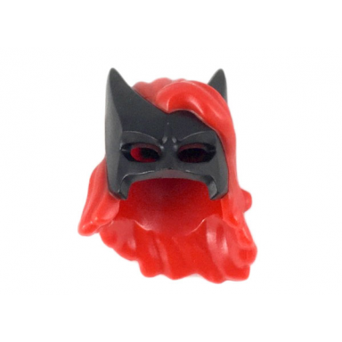 minifigure hair combo hat with hair batman cowl with long red hair with bangs pattern