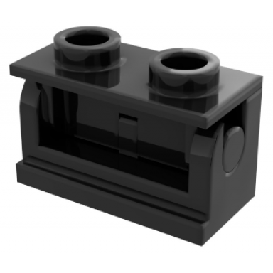 black hinge brick 1 x 2 with same color top plate 3937 3938