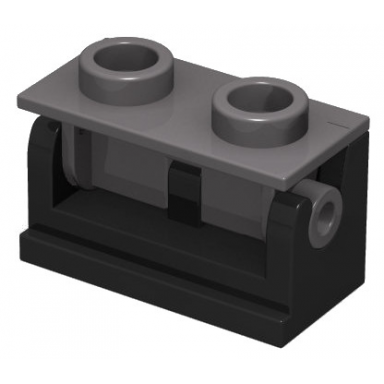 black hinge brick 1 x 2 with dark bluish gray top plate 3937 3938