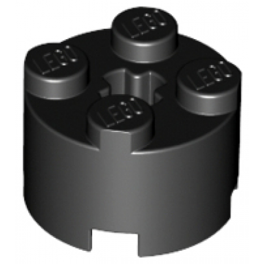 black brick round 2 x 2 with axle hole