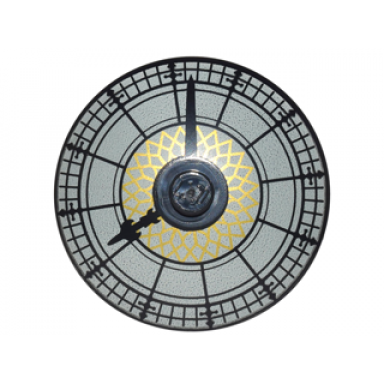 dish 4 x 4 inverted radar with solid stud with clock face pattern