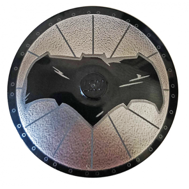 black dish 4 x 4 inverted radar with solid stud with bat on silver background batman logo pattern