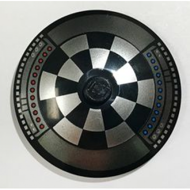 black dish 4 x 4 inverted radar with solid stud with dejarik table pattern