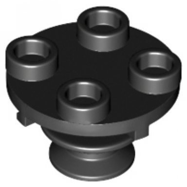 black plate round 2 x 2 thin with rotation stem