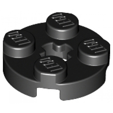 black plate round 2 x 2 with axle hole