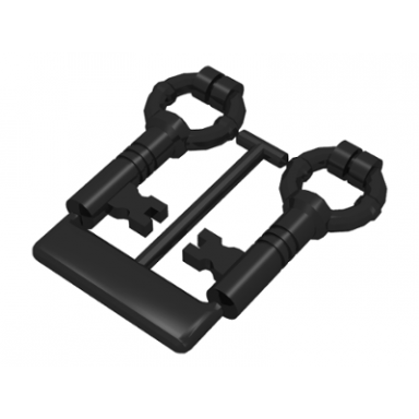 black minifigure utensil keys 2 on sprue