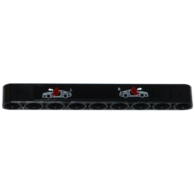 black technic liftarm thick 1 x 9 with 2 supercars white arrows l and r pattern sticker - set 8070