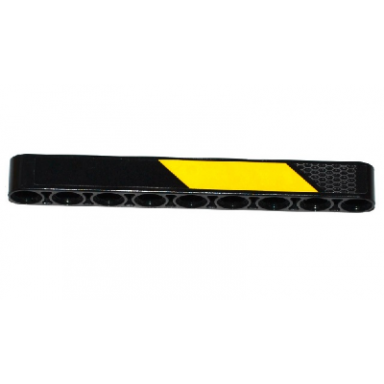 black technic liftarm thick 1 x 9 with thick yellow stripe and honeycomb mesh pattern sticker - set 42053
