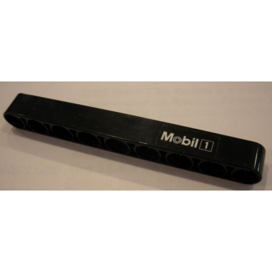 black technic liftarm thick 1 x 9 with white mobil 1 pattern sticker - set 42056