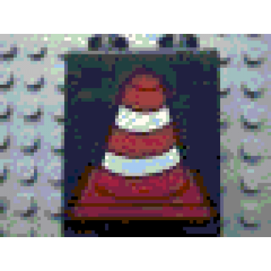 duplo brick 1 x 2 x 2 with construction cone 2 pattern