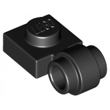black plate modified 1 x 1 with light attachment - thick ring