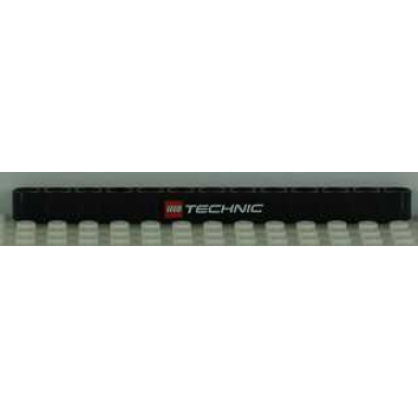 black technic liftarm thick 1 x 13 with lego technic logo pattern sticker - sets 8109 42043