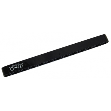 black technic liftarm thick 1 x 13 with white important line circle arrow and book pattern sticker - set 42030