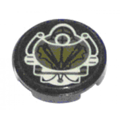 black tile round 2 x 2 with color changing heat sensitive pattern sticker - sets 5384 6900 6915 6975 6979 6999