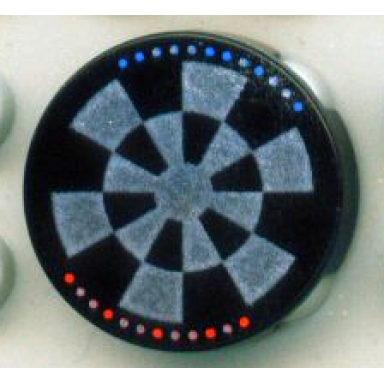 black tile round 2 x 2 with dejarik hologameboard pattern