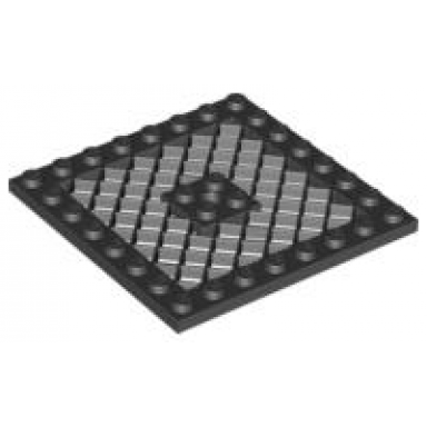 black plate modified 8 x 8 with grille and hole in center
