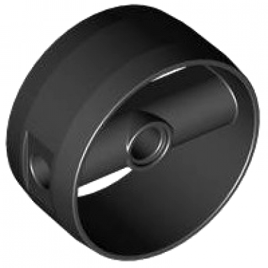 black cylinder 4 x 4 x 1 2 3 with pin holes and center bar