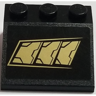 black slope 33 3 x 3 with 3 gold metal plates pattern model left side sticker - set 76056
