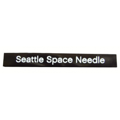 black tile 1 x 8 with seattle space needle pattern