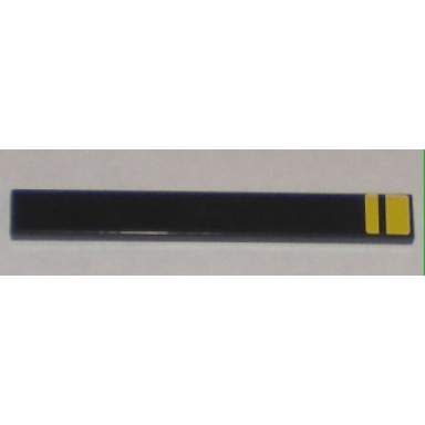 black tile 1 x 8 with yellow stripes pattern sticker - set 8196