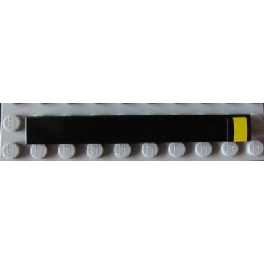black tile 1 x 8 with yellow stripe pattern sticker - set 8186
