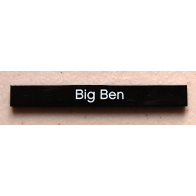 black tile 1 x 8 with big ben pattern