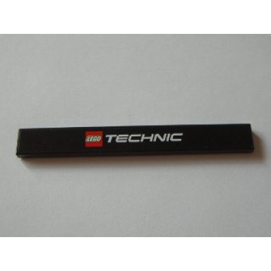 black tile 1 x 8 with lego technic logo pattern sticker - sets 8043 8053