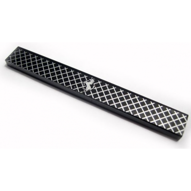 black tile 1 x 8 with silver horse ferrari logo and grille pattern sticker - set 8652