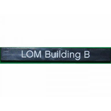 black tile 1 x 8 with lom building b pattern