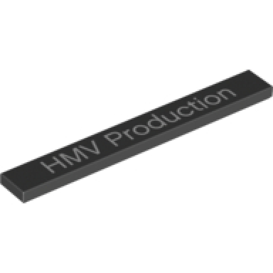 black tile 1 x 8 with hmv production pattern