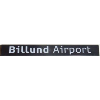black tile 1 x 8 with billund airport pattern