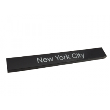 black tile 1 x 8 with new york city pattern