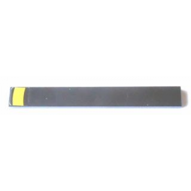 black tile 1 x 8 with thick yellow curved stripe pattern sticker - set 8152