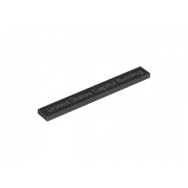 black tile 1 x 8 with united states capitol building pattern