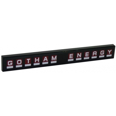 black tile 1 x 8 with white gotham energy pattern sticker - set 70910