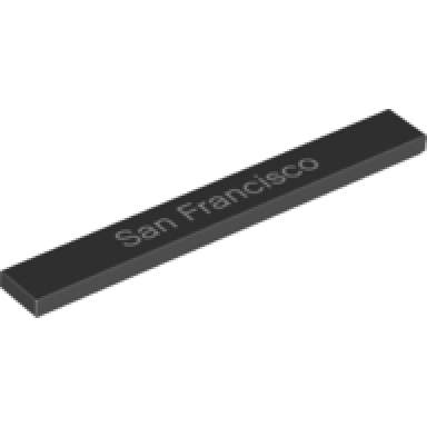 black tile 1 x 8 with san francisco pattern