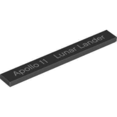 black tile 1 x 8 with apollo 11 lunar lander pattern