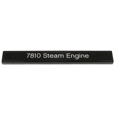 black tile 1 x 8 with silver 7810 steam engine pattern sticker - set 40370