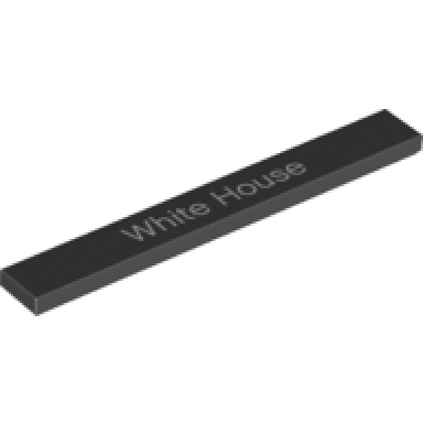 black tile 1 x 8 with white house pattern