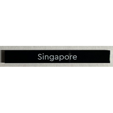 black tile 1 x 8 with singapore pattern