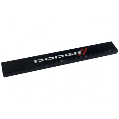 black tile 1 x 8 with white dodge and red stripes pattern sticker - set 76904