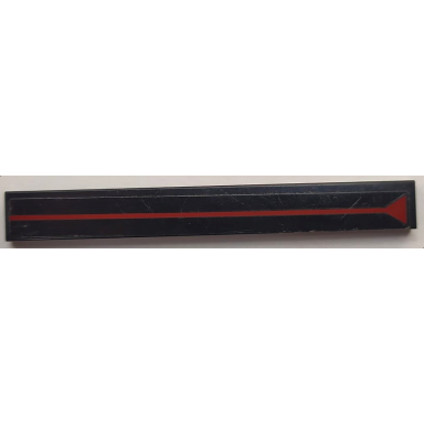 black tile 1 x 8 with red triangle and line on black background pattern sticker - set 70908