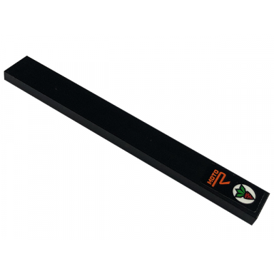 black tile 1 x 8 with moto r and carrot pattern sticker - set 42129