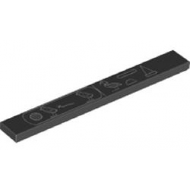 black tile 1 x 8 with hieroglyphs logogram khufus horizon pattern