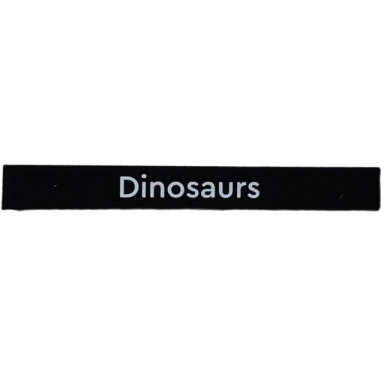 black tile 1 x 8 with dinosaurs pattern