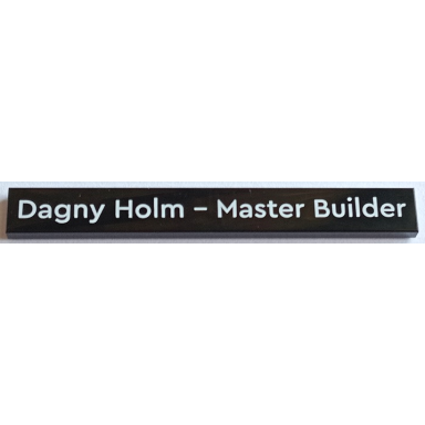 black tile 1 x 8 with white dagny holm - master builder pattern