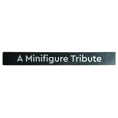 black tile 1 x 8 with white a minifigure tribute pattern