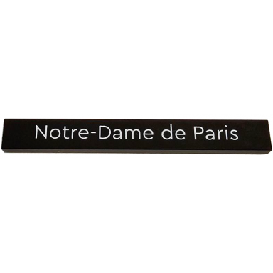 black tile 1 x 8 with white notre-dame de paris pattern